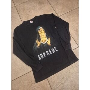 Supreme Rare Graphic Nun Long Sleeves Black Tee - Medium